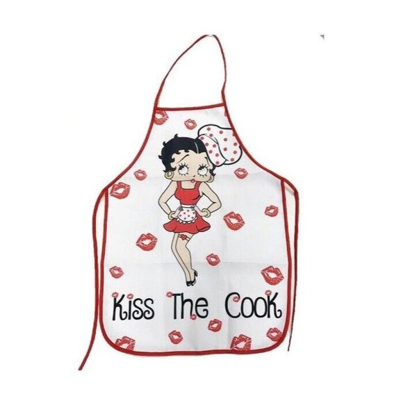 New Betty Boop Kiss the Cook Apron Kitchen Cooking Gift Oven Barbecue Grill Lips - Picture 3 of 4